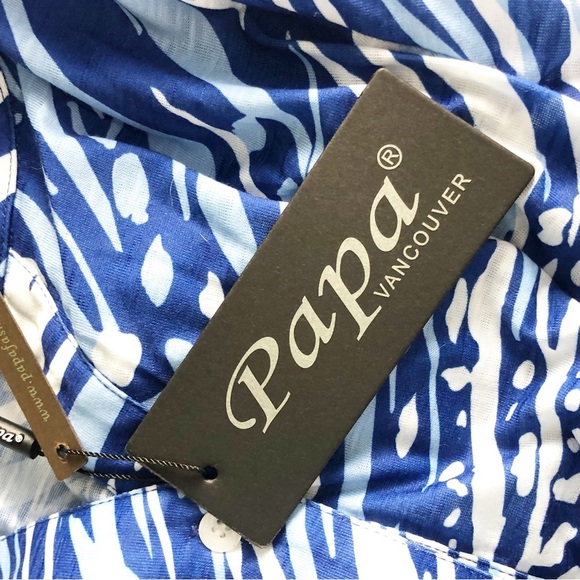 ๐Papa Vancouver Abstract Blouse NWT | Blue and White | Size XL๐ - Picture 14 of 15